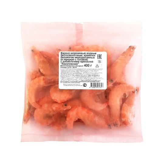 КРЕВЕТКИ VICI КОРОЛЕВСКИЕ В ПАНЦИРЕ В/М 50/70 400ГР ЗАМ