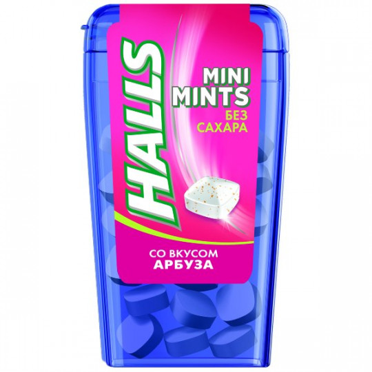 HALLS| конфеты без сахара "MINI MINTS АРБУЗ"