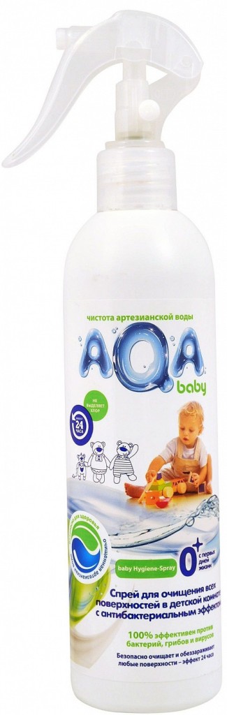  Спрей антибактериальный  для очищения всех поверхностей в детской комнате AQA Baby, 300 мл