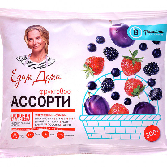 Ассорти фруктовое замороженное Планета витаминов Едим дома 300 гр.