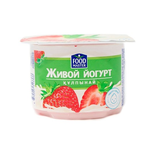 Живой йогурт Food Master с клубникой 1,5% 110 гр, 1 шт.