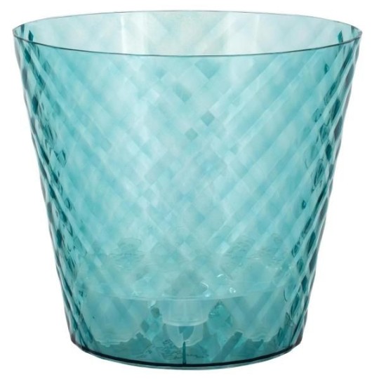 ГОРШОК ДЛЯ ЦВЕТОВ INGREEN MANHATTAN CRISTALLO D160ММ, 1,6 Л C ДРЕНАЖНОЙ ВСТАВКОЙ ИЗУМРУДНАЯ ВОДА