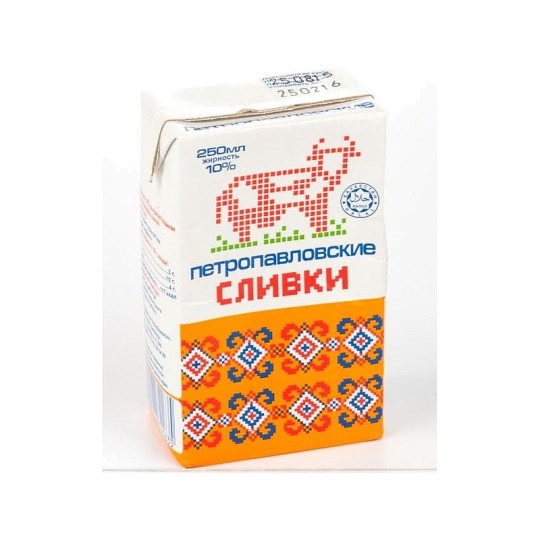 250МЛ СЛИВКИ ПЕТРОПАВЛ 10% TBA