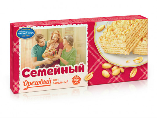 Торт вафельный ореховый  "Семейный", Коломенское,  230 гр.