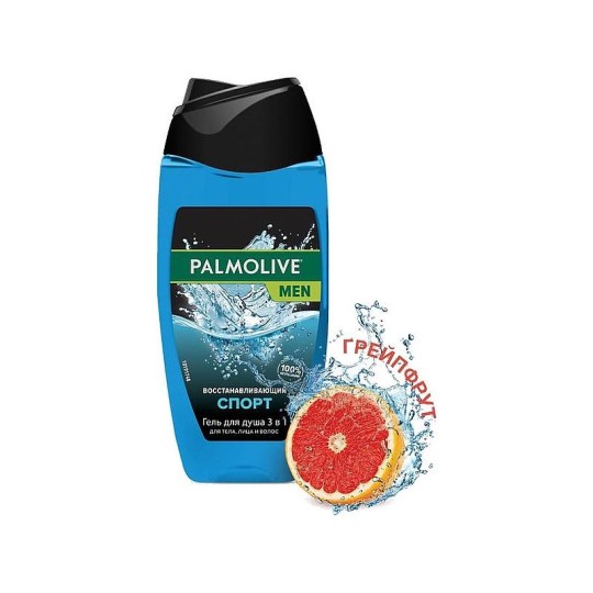 Palmolive MEN Спорт Восстанавливающий мужской гель для душа 3 в 1 для тела, лица и волос, 250 мл