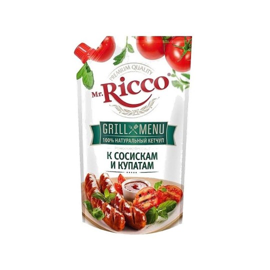 Mr.Ricco Кетчуп Grill Menu "К сосискам и купатам"дой-пак 0,350 кг