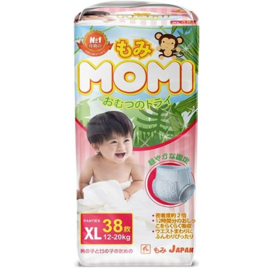 Momi|Трусики подгузники XL, 12-20 кг, 38 штук