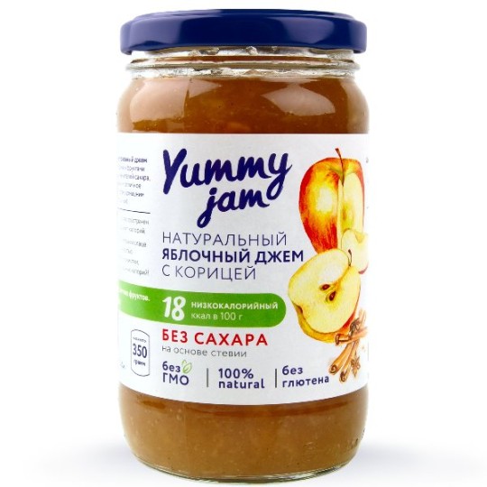 Yummy Jam|Яблочный джем с корицей без сахара 350 гр