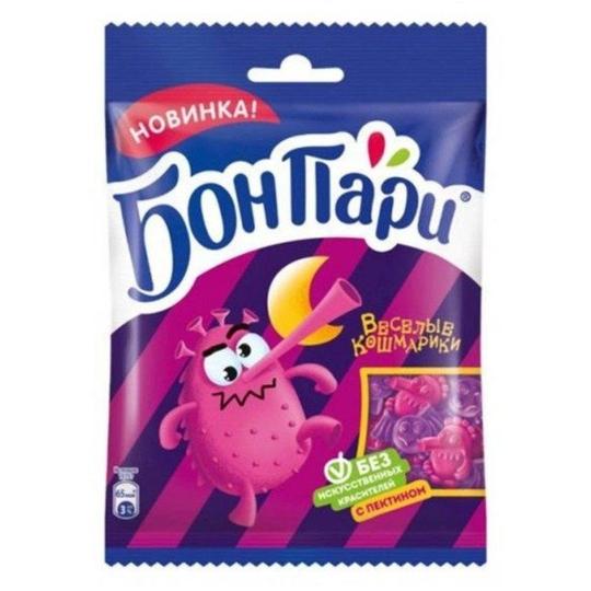 БОН ПАРИ®. ВЕСЕЛЫЕ КОШМАРИКИ. МАРМЕЛАД ЖЕВАТЕЛЬНЫЙ ФИГУРНЫЙ СО ВКУСОМ ФРУКТОВ 75 г