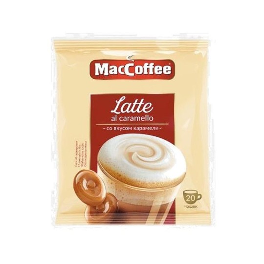 MACCOFFEE ЛАТТЕ СО ВКУСОМ КАРАМЕЛИ 3В1 20*20*22ГР OPP