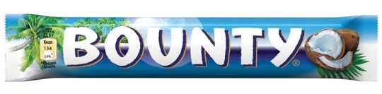 Bounty шоколадный батончик, пачка 6шт по 27,5г