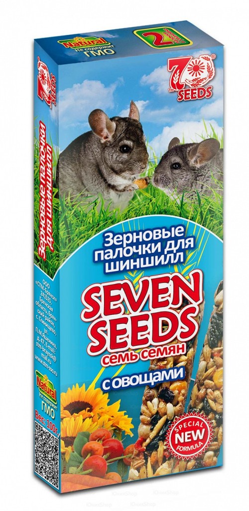 Зерновые палочки Seven seeds для шиншилл с овощами 100г