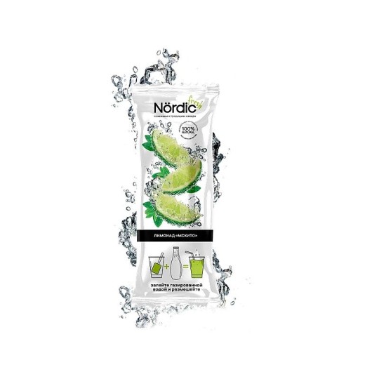 КОНЦЕНТРАТ ЛИМОНАДА NORDIC FRESH МОХИТО ЗАМ 52,5Г ПАКЕТ