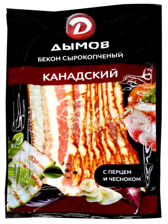 Бекон Дымов сырокопченый канадский нарезка 150 г