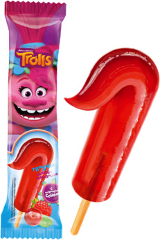 Мороженое  TROLLS ЛЕД ТЯНУЧКА КЛЮКВА/ЗЕМЛЯНИКА 70ГР 