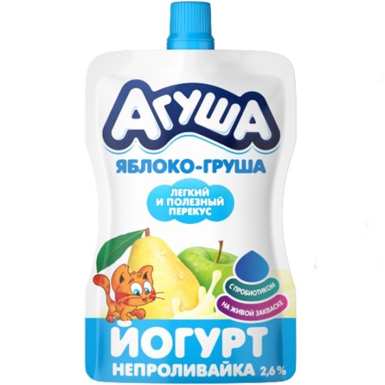  АГУША |Йогурт питьевой  Я САМ! Яблоко-Груша 2.7% 85г для дет.пит. с 3 лет