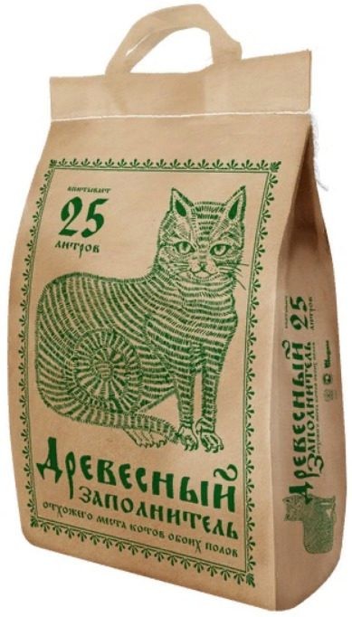 Древесный наполнитель для туалета кошек 25 л