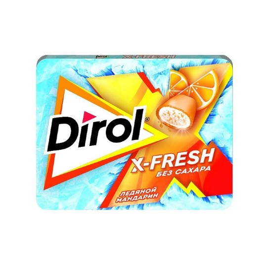 DIROL| X-FRESH жевательная резинка без сахара "ЛЕДЯНОЙ МАНДАРИН"