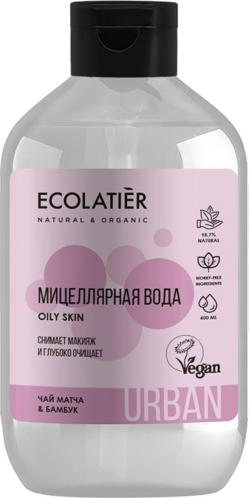Вода мицеллярная Ecolatier для снятия макияжа чай матча и бамбук 400 мл