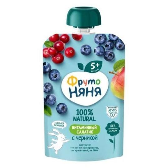 ДЕСЕРТ ФРУТО НЯНЯ ВИТАМИННЫЙ САЛАТИК С ЧЕРНИКОЙ 90ГР
