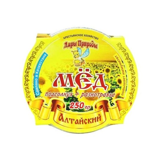 Мед Дары природы алтайский подсолнух + разнотравье 250 мл