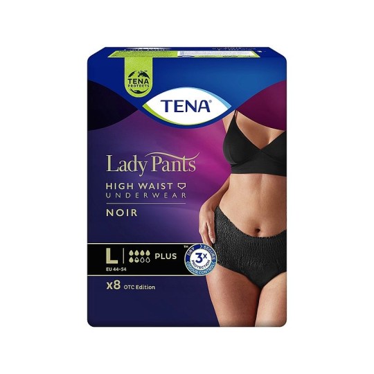 ТРУСИКИ УРОЛОГИЧЕСКИЕ TENA LADY PANTS PLUS NOIR L 8ШТ