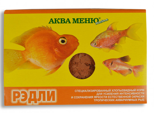 Специализированный хлопьевидный корм для тропических аквариумных рыб Аква меню эконом Рэдли 11г