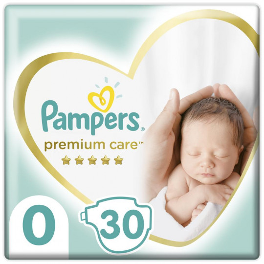Подгузники Pampers Premium Care Размер 0, до >3 кг, 30 штук