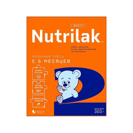 Nutrilak Смесь детская молочная Нутрилак 2, с 6 до 12 мес., 300 г