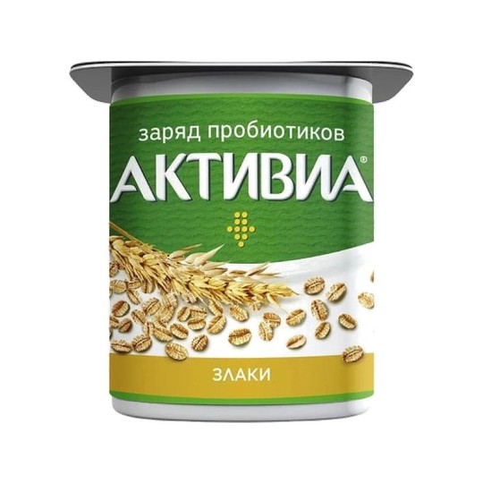 (уценка) БИОЙОГУРТ АКТИВИА ГУСТОЙ ОБОГАЩЕННЫЙ ОТРУБИ - ЗЛАКИ 2,9% 120ГР