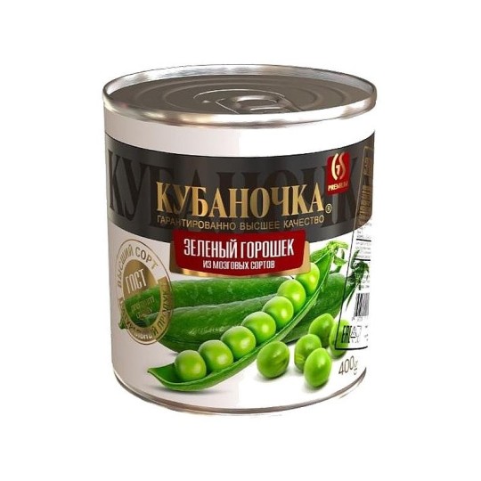 ГОРОШЕК КУБАНОЧКА ЗЕЛЕНЫЙ Ж/Б 400ГР
