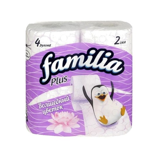 Бумага туалетная Familia plus волшебный цветов 2-слойная 4 рулона