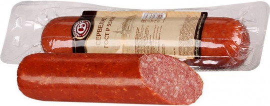 500Г Колбаса варено-копченая Сервелат ГОСТ ЧЕРКИЗОВО