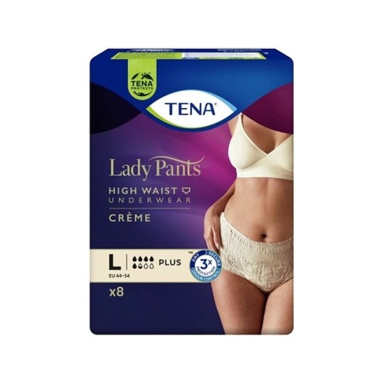 ТРУСИКИ УРОЛОГИЧЕСКИЕ TENA LADY PANTS PLUS CRÈME L 8ШТ