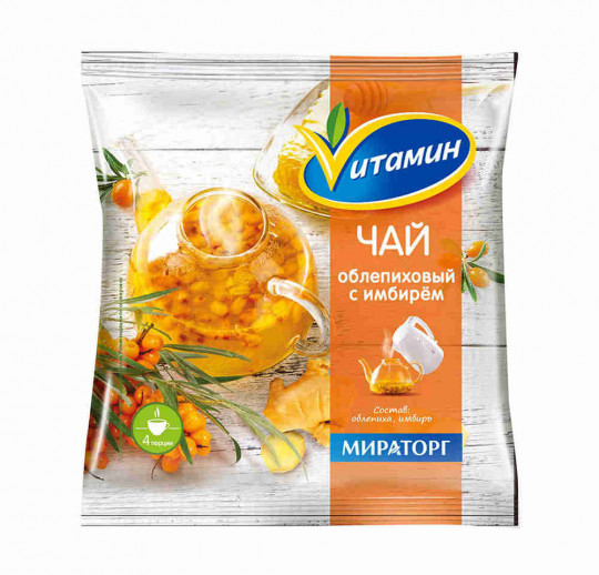 Чай Vитамин облепиховый с имбирем, замороженный, 300 гр "Мираторг"  п/п