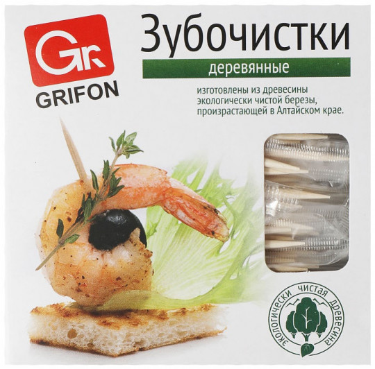 Зубочистки Grifon деревянные 500 шт