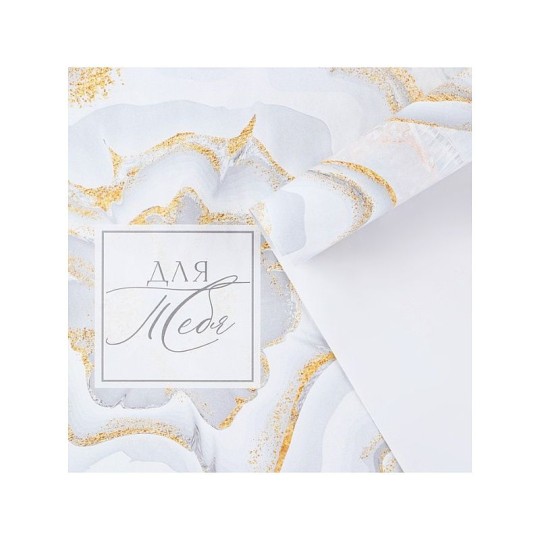 БУМАГА УПАКОВОЧНАЯ ГЛЯНЦЕВАЯ НЕЖНЫЙ МРАМОР 50Х70СМ 9304567