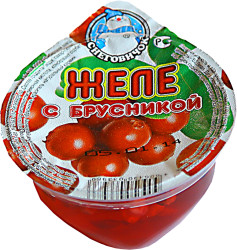 Желе фруктовое с брусникой "Снеговичок", 150 гр.