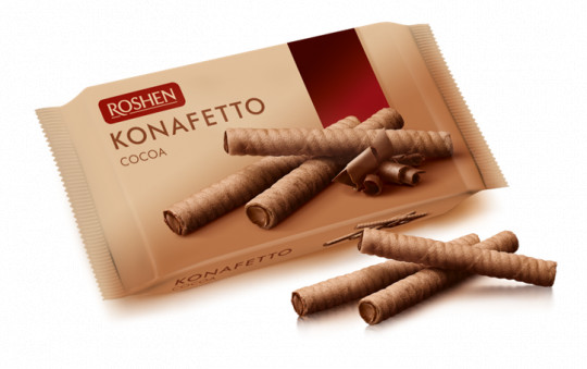 Вафельные трубочки Roshen Konafetto с начинкой какао 156г