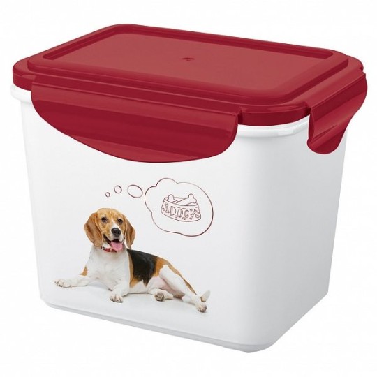 Контейнер "БЫТПЛАСТ" для корма и лакомств LUCKY PET бордовый 0,9л