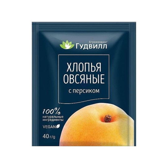 Каша Гудвилл Овсяные хлопья с персиком 40 гр.