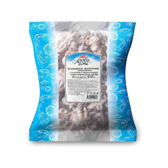  Осьминоги маленькие выпотрошенные, сыро-мороженные 60/80, VICI Любо есть, 450 гр