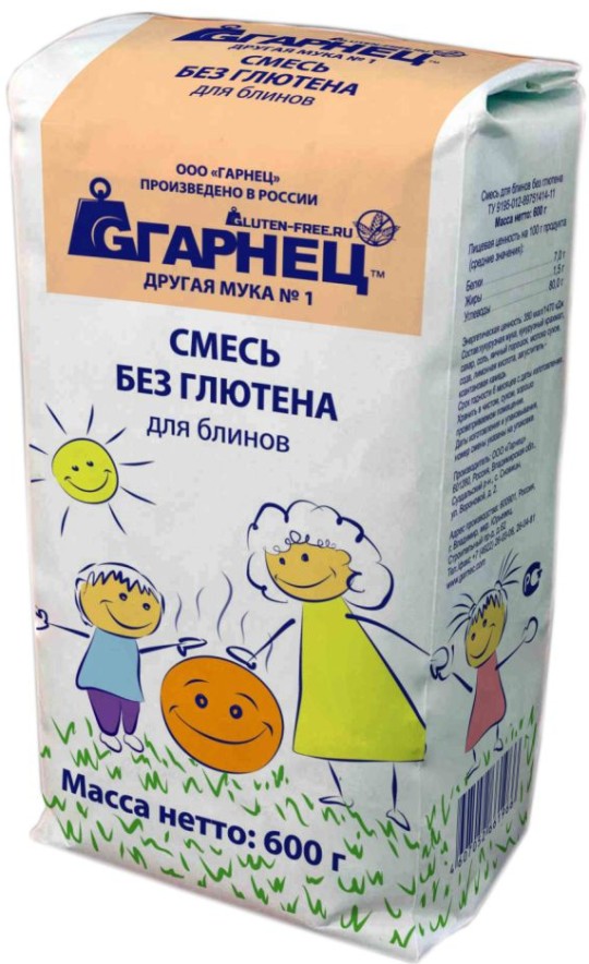 Смесь для блинов Гарнец без глютена 600 г