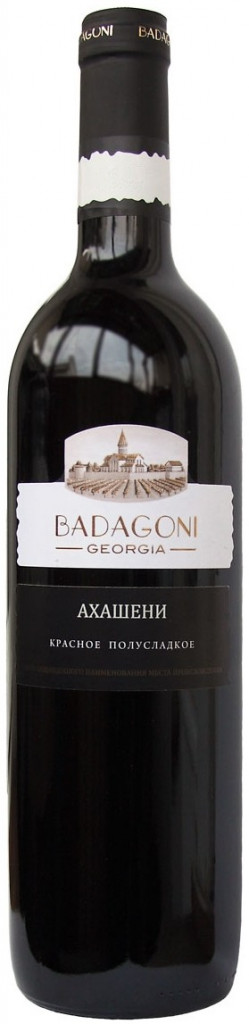 Вино Badagoni, Akhasheni красное полусладкое 10% 0,75л, (Грузия)