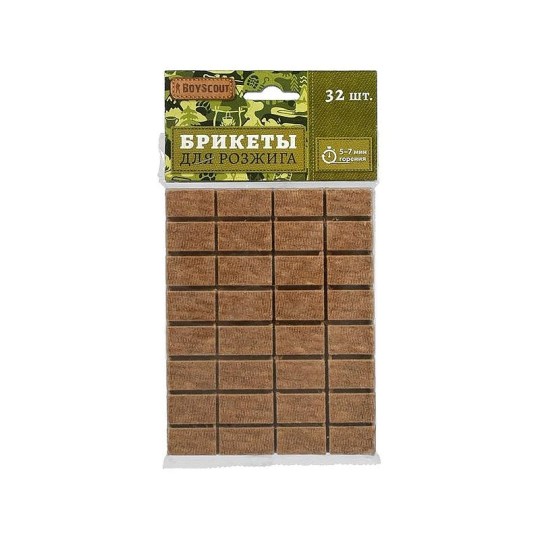BOYSCOUT БРИКЕТЫ ДЛЯ РОЗЖИГА 1 ПЛ. Х 32 ШТ /48