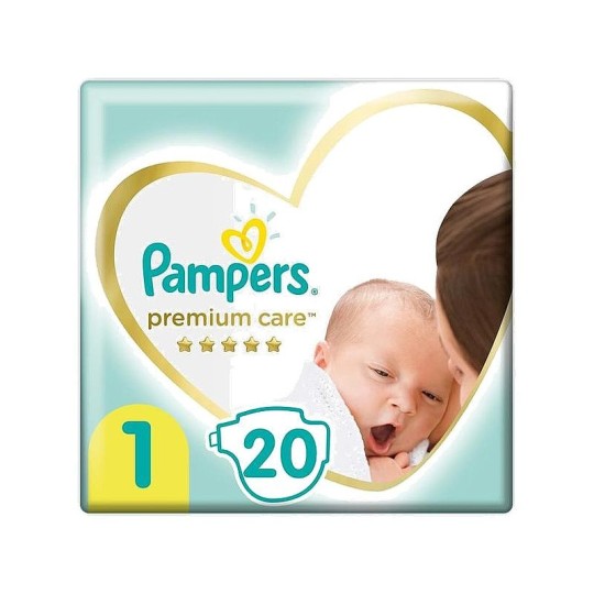 Pampers Premium Care Размер 1, 20 Подгузники, 2kg-5kg