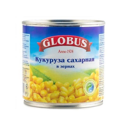 Кукуруза сахарная в зернах GLOBUS, 425 гр.