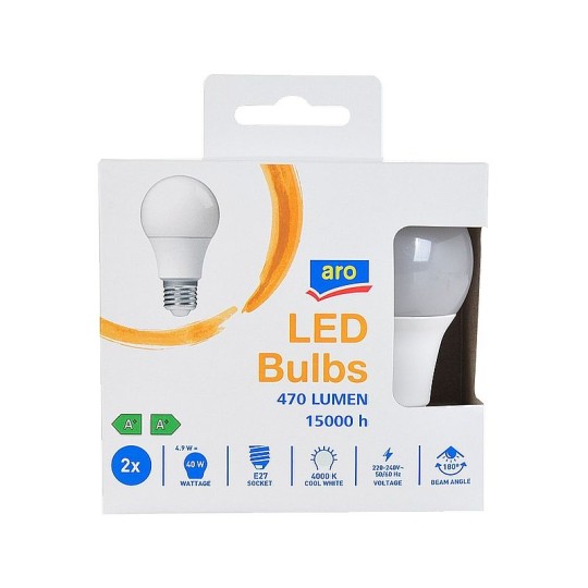 2ШТ ЛАМП A60 4,9W 480LM Е27