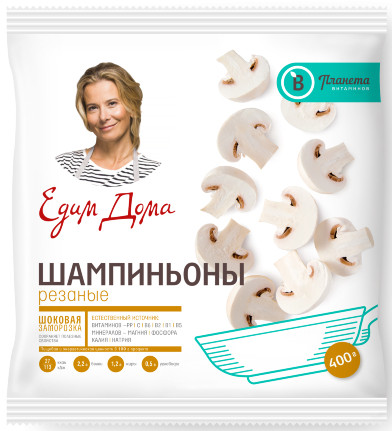 Шампиньоны Едим дома резаные замороженные 400 г 