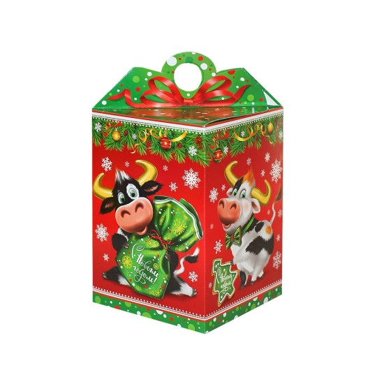 Подарок новогодний  ETL ДВА БЫЧКА АССОРТИ КОНФЕТ 750Г